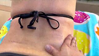 stepmom and best friend turn staycation massage into taboo pool kisses