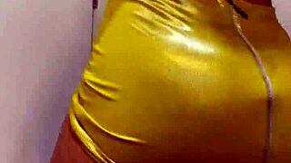 a curly morena in mini skirt no panties teases young guy dancing funk he pounds her pussy till creampie inside