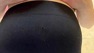 Slut stepmom flaunts massive milky tits while showering seductively