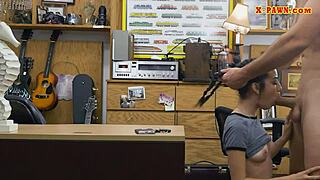 Very Slim Teen Drilled Deep by Pawnshop Owner in POV Action!