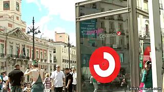 Muscled master punishes tiny spinner publicly in hardcore domination!