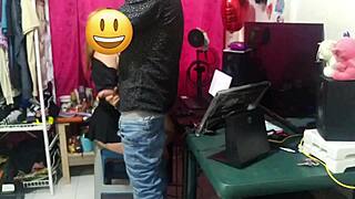 Jefe bends sexy empleada over desk for rough bareback pounding in full spanish dialogue