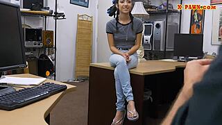 Very Slim Teen Drilled Deep by Pawnshop Owner in POV Action!