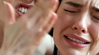 blonde lezdom babe uses brunette orally in fetish play 😈👅