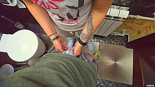 Stranger Fills Panties in Restaurant Toilet Quickie