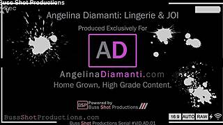 angelina diamanti strips lingerie fingering pussy in close joi pov