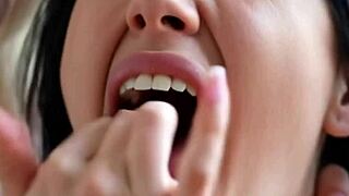 blonde lezdom babe uses brunette orally in fetish play 😈👅