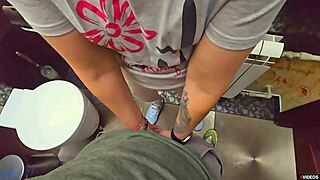 Stranger Fills Panties in Restaurant Toilet Quickie