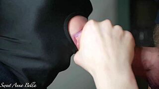 Masked Milf Delivers Succulent Close-Up Blowjob Swallowing Cumshot