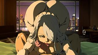 mei mei's jujutsu pussy slammed hard doggy creampie overload!