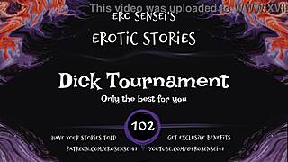enter the dick tournament, women rate cocks to orgasm edge