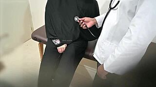 doctor grabs my hijab lady boobs tight during hospital checkup