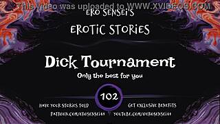 enter the dick tournament, women rate cocks to orgasm edge