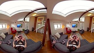 Two Czech Sluts Lick Huge Cock Before Group Pound in Lingerie POV