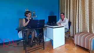 fuck your boss now in wild office femdom humiliation scene!