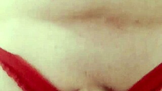 wow she's playing with her thong on webcam!