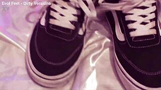 im slipping off these sneakers to let you worship my dirty soles up close