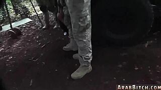 Lebanese Arabic Teen Fucked by Military Uniform Guy Outdoors