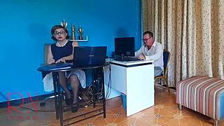 fuck your boss now in wild office femdom humiliation scene!