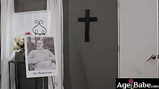 grieving widow ruby lynne wastes no time, grabs jayden marcos' monster cock for deepthroat n hard fuck in lingerie n heels