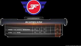 Kyra Rose and Nikki Sequoia nude wrestle with 69 licking then raw strapon fuck