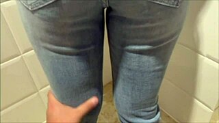 boyfriend craves her piss-soaked pussy, licks sour manko after she pees tons then fucks hard