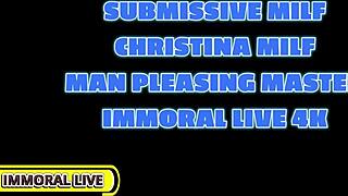 Christina's first squirt explodes during porno dan's juicy screw