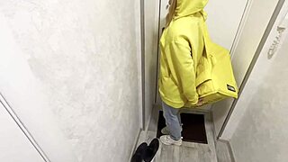 Husband's Secret Student Courier Fuck Fantasy Unfolds with Creampie