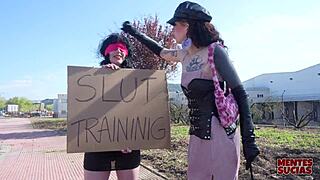 Emmita Misbehaves, Fedora Punishes with Strapon Domination Outdoors?