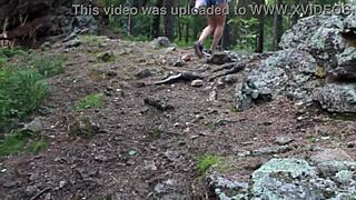 HOT MILF WIFE NAKED Outdoor Peeping FETISH with Long Legs and Big Ass Jerk Off Instructions