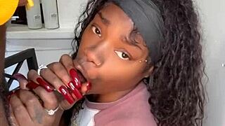 i love sucking my stepbrother's massive 11 inch black cock until he explodes cumshot in my mouth pov