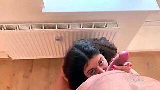 Cute Brunette Gags Rough On Monster Cock Face Fucking POV