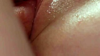 Close-up with pretty brunette Mary getting oiled pussy fucked doggystyle in tight juicy creampie