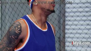 ebony milf's tight ass bounces sexy on that basketball court ride