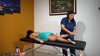 Horny masseuse ravages my pussy sucking hard then jams fingers and tongue deep inside part 1