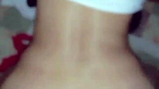 Skinny milf in lingerie leaks hot milk from pierced nipples close up