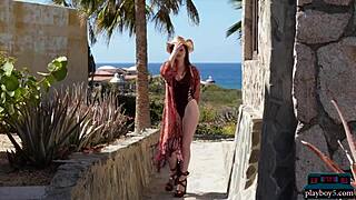 Look at Krystal Kitten's wet naked redhead milf body outdoors!