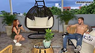 HORNY REDHEAD ANDREA CASTRO BOUNCES BIG TITS ON BRIAN EVANSX!