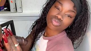 i love sucking my stepbrother's massive 11 inch black cock until he explodes cumshot in my mouth pov