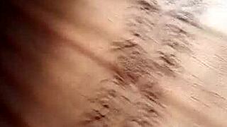 in the dark, she deepthroats his cock passionately