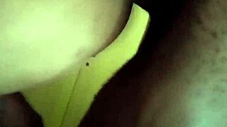 in the dark, she deepthroats his cock passionately