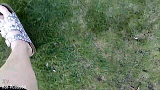 damn love this german amateur's bare feet slipping in flip flops outdoors sexy