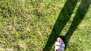 damn love this german amateur's bare feet slipping in flip flops outdoors sexy