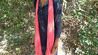 desi girlfriend bends over for boyfriend's hardcore outdoor doggy cumshot