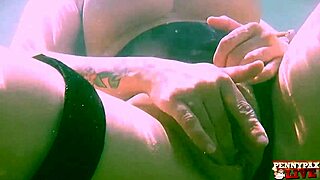 penny pax goes horny af underwater fingering her gaping pussy