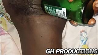 Club Slut Yaa Yaa Takes Bottle Deep in Pussy and Ass!