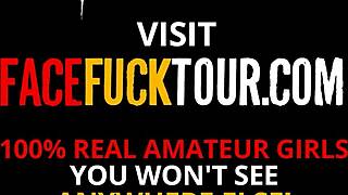 big-titted colombian beauty chokes on euro bwc deepthroat before rough facial cum blast