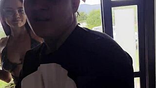 dude my boyfriend's away so his friend bends me over for rough doggystyle deepthroat cum 😏🍆💦