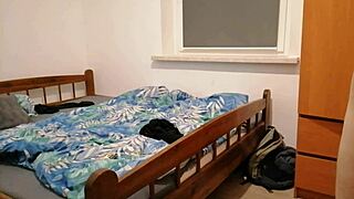 bdsm slave boy rams dildo deep in ass while stroking cock solo