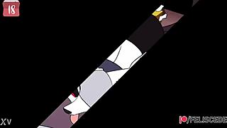 loona strokes furry pussy hard masturbating